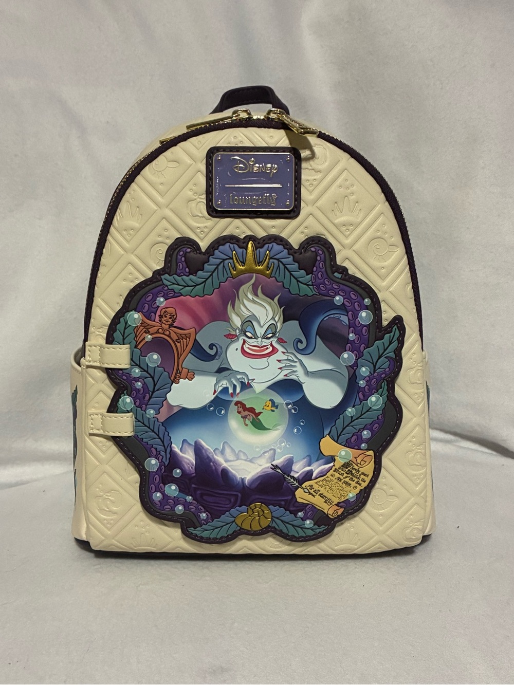NWT Disney Loungefly The Little Mermaid Ursula Cream Mini Backpack